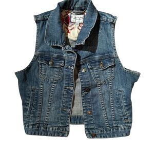 Cowgirl Y2K Cropped Jean Vest